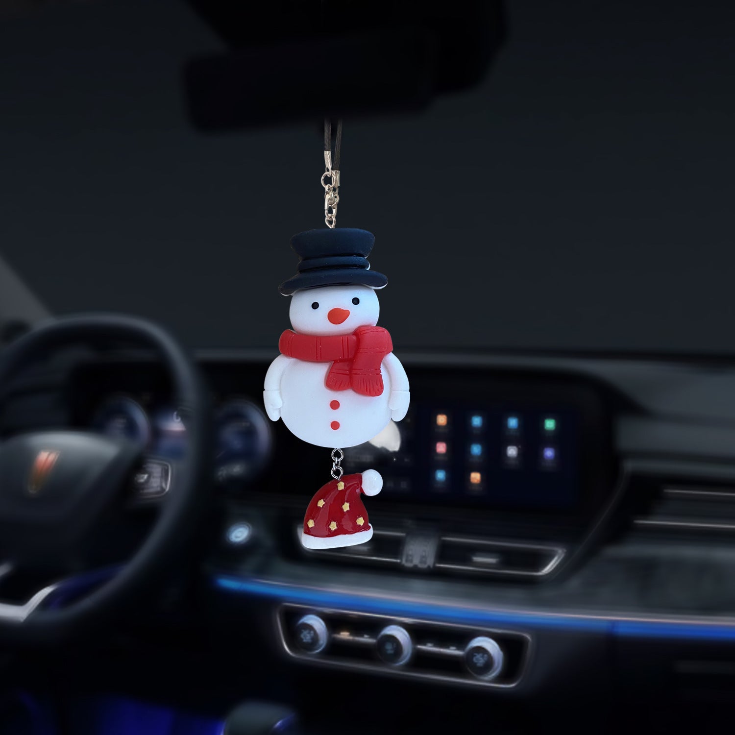 Wholesale Christmas Reindeer Snowman Car Rearview Mirror Decoration Pendant